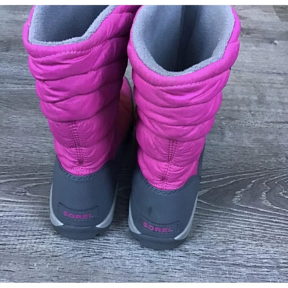 Sorel Youth Girls Size 7 Winter Snow Boots Big Kid Youth Pink/Gray NY1896-695